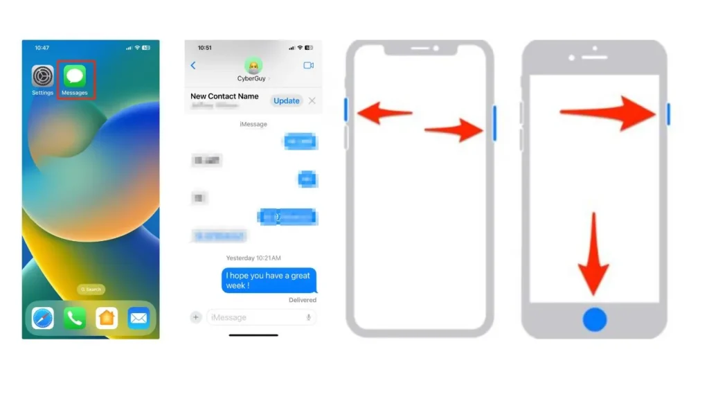 using screenshot to print text messages from iphone